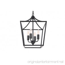 Homenovo Lighting Marden 4-Light Chandelier Industrial Style Lighting for Entryway Hallway and Dining Room - Matte Black Finish - B07BRYB7YY