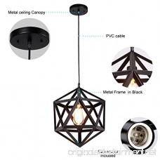 HOMIFORCE Vintage Style 1 Light Black Geometric Pendant Light with Metal Shade in Matte-Black Finish-Modern Industrial Edison Style Hanging for Kitchen Island Close to Ceiling (Olbers Black) - B076NQN1SX