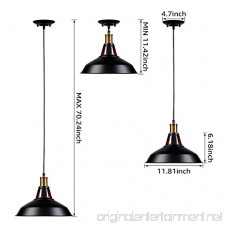 Industrial Metal Black Pendant Light Adjustable Hanging Height Ceiling Mounted Warm Tone Effect Barn Lampshade perfect for Kitchen Bar Counter Dining Room Restaurant Pool Table 2 YEARS WARRANTY - B01MQXM2IH