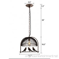 Industrial Retro Birdcage Bronze Pendant Lighting - Battaa CTI5010 (2018 New Design) Creative Lovely Birds Chandelier Vintage Loft Metal Ceiling Lamp For Bedroom Restaurant Cafe Bar 2-Year Warranty - B01MRGAJ3Y