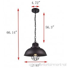 Light Industrial Metal Pendant Lighting Oil Rubbed Bronze Finish Pendant Dimmable LED Bulb Included W13×H 67.3 inches - B0792R1YQK