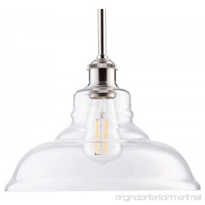 Lucera LED Contemporary Kitchen Pendant Light - Brushed Nickel Hanging Fixture - Linea di Liara LL-P431-LED-BN - B074PWY5XK