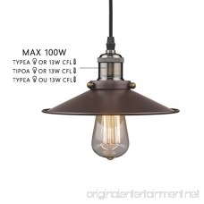 MICSIU Vintage Ceiling Light Fixture Antique Industrial Pendant Lighting with Edison Bulb 60W for Home Kitchen Bar Cafe Restaurant Barn. Oil Rubbed Bronze Metal Shade. - B0761QD5LB