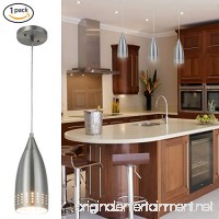 Mini Pendant Lighting  One-Light Contemporary Adjustable Hanging Light with Perforated Metal Shade for Kitchen  Dining Room  Restaurant  Bar  Brushed Nickel by Lanros - B075ZND652