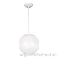 Sea Gull Lighting 6024-15 Hanging Globe One-Light Pendant with Smooth White Glass Diffuser  White Finish - B0002PSYL0