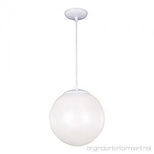 Sea Gull Lighting 6024-15 Hanging Globe One-Light Pendant with Smooth White Glass Diffuser White Finish - B0002PSYL0