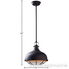 Stone & Beam Industrial Grill Pendant with Bulb 15-63 H Oil-Rubbed Bronze - B07149T97D