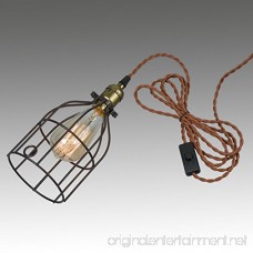 Truelite Industrial Vintage Style Mini Plug-in Pendant Light Metal Bird Cage Edison Hanging Light with Toggle Switch - B01N97A4WV
