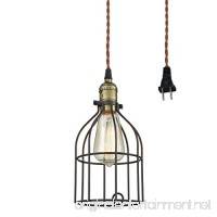 Truelite Industrial Vintage Style Mini Plug-in Pendant Light  Metal Bird Cage Edison Hanging Light with Toggle Switch - B01N97A4WV