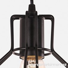 Unitary Brand Rustic Black Metal Cage Shade Dining Room Pendant Light with 3 E26 Bulb Sockets 120W Painted Finish - B01G8PMJH2