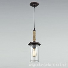 YOBO Lighting Vintage Glass Pendant Light with Hemp Rope - B00ZHEI9C0
