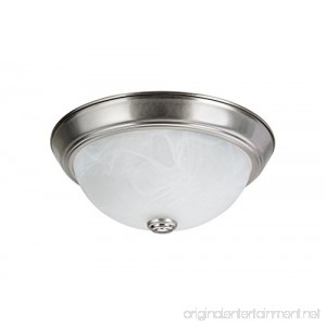 Aspen Creative 63013-1 Two-Light Flush Mount In Brushed Nickel with White Alabaster Glass Shade - B01N78AKS9