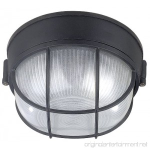 Canarm IOL17BK The Outdoor 1-Bulb Flush Mount Exterior Light with Frosted Glass Globe Black - B003TQLOES