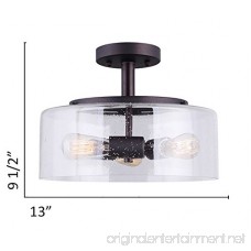 CANARM ISF633A03ORB Nash 3 Bulb Semi-Flush Mount with Seeded Glass Oil Rubbed Bronze - B01L9NUOZ2