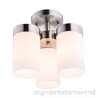 CO-Z 3-light Semi Flush Mount Nickel Finish Mini Chandelier  Modern Ceiling Light Fixture for Dining Room Kitchen Bedroom with Satin Etched Cased Opal Glass Shade - B073PV8RT5