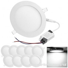 DELight 12W Ultra-thin LED Flat Panel Light 6000-6500K 960LM 80W Equivalent LED Recessed Ceiling Down Light 10 Pack - B00RCC6Q48