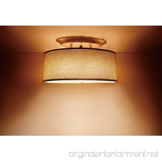 Dream Lighting 12V Fabric Light Fixture with Brown Burlap Elliptical Oval Ceiling Light Shade - LED Decor Lamp with Switch- 0.49A 6W - B0132MT21A