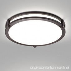GetInLight LED Flush Mount Ceiling Light 12-inch 15W(75W Equivalent) Bronze Finish 4000K(Bright White) Dimmable Round Dry Location Rated ETL Listed IN-0307-1-BZ-40 - B072FH133Q