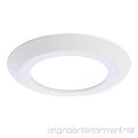 Halo SLD 5 in. or 6 in. Matte White Integrated LED Low Profile Recessed Surface Mount Disk Light 90 CRI  3000K Warm White - B00N4U0DDC