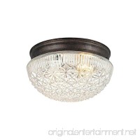 Hardware House 54-4734 Two Light Flush Mount  Classic Bronze Finish with Clear Cut Glass - B0058I3G8W