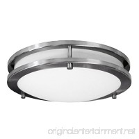 HomeSelects 6106 Flush Mount Ceiling Light  Brushed Nickel with Opal Glass Globe  16" L x 16" W x 4" H - B00FL8SNNC