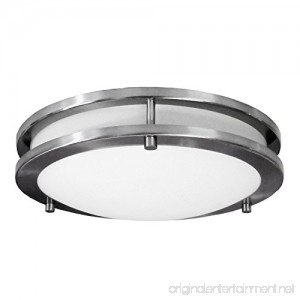 HomeSelects 6106 Flush Mount Ceiling Light Brushed Nickel with Opal Glass Globe 16 L x 16 W x 4 H - B00FL8SNNC