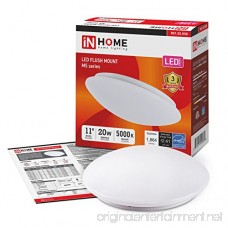 IN HOME 11-inch LED Flush mount Ceiling Light MS Series 20W (100 Watt equivalent) Dimmable 5000K (Daylight) 1864 Lumens White Finish with Acrylic shade ETL and ENERGY STAR listed - B077HLM35D