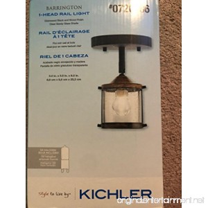 Kichler Barrington 1-Light 4-in Distressed Black And Wood Dimmable Flush Mount Fixed Track Light Kit - B079KBBW9P