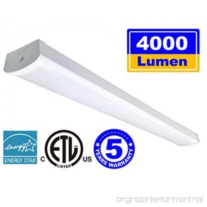 Linkable LED Wraparound Flushmount Light 4ft LED Shop Light for Garage 4000 Lumens 5000K ETL and Energy Star Certified LED Linear Indoor Lights LED Ceiling Light 50K1PK - B077ZLMTQB