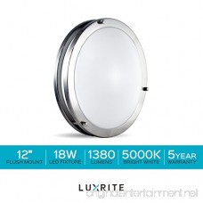 Luxrite LED Flush Mount Ceiling Light 12 Inch Dimmable 5000K Bright White 1380 Lumens 18W Ceiling Light Fixture Energy Star & ETL - Perfect for Kitchen Bathroom Entryway and Closet - B072HM7JJ2