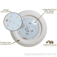 NEW Round Flush Mount Thin Ceiling Light |  LED Disc Shaped Thinnest Round Dimmable Lighting Fixture | Direct Wire Lights | No Drywall Work Required | 4000K Cool Light |12 White - B0713TKV89