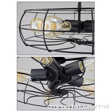 Revel/Kira Home Gage 18 Industrial 5-Light Fan Style Metal Cage Semi-Flush Mount Ceiling Light Matte Black Finish - B071J55Y3B