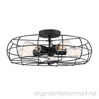 Revel/Kira Home Gage 18" Industrial 5-Light Fan Style Metal Cage Semi-Flush Mount Ceiling Light  Matte Black Finish - B071J55Y3B