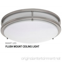 SmartLED 16-Inch LED Flush Mount Ceiling Light Fixture  Antique Brushed Nickel  Dimmable  23W (180W Equivalent) 1610 Lumens  4000K/5000K  CRI80  ETL Listed  ENERGY STAR Certified (1-Pack  4000K) - B001RVXN4Q