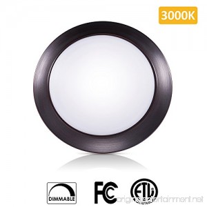 SOLLA 7.5 inch Dimmable LED Disk Light Flush Mount Ceiling Fixture with ETL FCC Listed 950LM 15W (90W Equiv.) Warm White 3000K Bronze Finish Ultra-Thin Round LED Light for Home Hotel Office - B073Z7FQPM