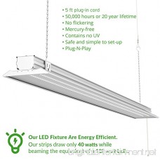 Sunco Lighting 6 Pack - Energy Star 4ft 40W LED Utility Shop Light Flat Design 4500lm 300W Equivalent LED Fixture 5000K Daylight Ceiling Light Garage/Basement/Workshop Linkable ETL Clear - B078WJF8GZ