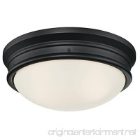 Westinghouse 6324100 Meadowbrook Two-Light Indoor Flush-Mount Ceiling Fixture  Matte Black Finish with Frosted Glass - B073R3P8LD