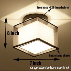 WOERFU Semi-Flush Mount Ceiling Lights Black Paint Finish Fabric Shade Pendant Light Fixture (Square Shade) - B075N4SX6K