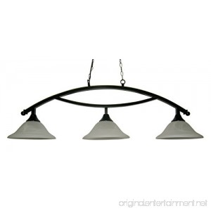 50 Black Metal Arch Style Pool Table Light - Lamp With White Glass Shades - B0754Q7J67