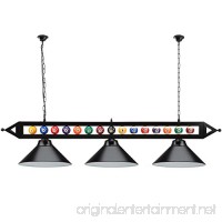 59” Metal Hanging Billiard Pool Table Lighting Fixture with 3 Lamp Shades- Available in Green & Black (Black) - B07CQQC4ZM