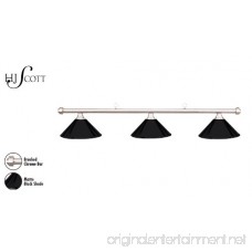Hj Scott Billiard Table Light with Chrome Bar and 3 Matte Black Painted Metal Shades 55-Inch - B00F9Q2O90