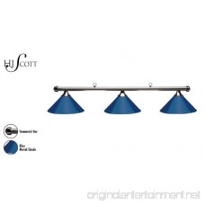 Hj Scott Billiard Table Light with Gunmetal Bar and 3 Blue Painted Metal Shades 55-Inch - B00F9Q23XW