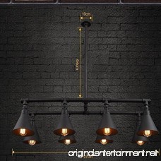 BAYCHEER HL424128 Vintage Industrial Style 8 Light Large Pipe Indoor Lighting Island Light Fixture Hanging Lamp with Cone Metal Black Shade use E26 Bulbs - B073DYF39T