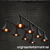 BAYCHEER HL424128 Vintage Industrial Style 8 Light Large Pipe Indoor Lighting Island Light Fixture Hanging Lamp with Cone Metal Black Shade use E26 Bulbs - B073DYF39T