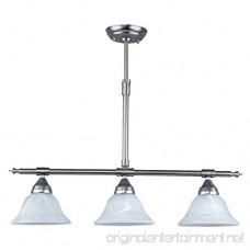 Brushed Nickel Island Pendant with Alabaster Glass Globes - B01AS1PROO