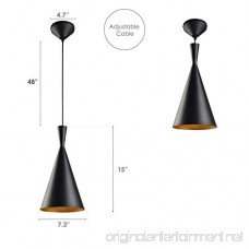 Ceiling Light Kitchen Island Pendant - Black Aluminum Fixture - B078SGMFQJ