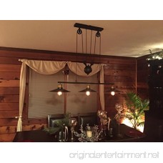 Dst Retro Pendant Retractable Chandelier Pendant Vintage Adjustable Hanging Ceiling Light Pendant Light for Island Dining Bar (Matte Black) - B0786G7KL1