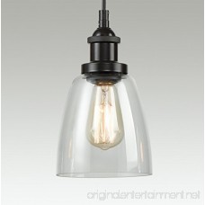 EUL Industrial Kitchen Island Lighting Glass Pendant Chandelier Lighting Fixture Oil Rubbed Bronze-3 Lights - B0785PGC4G