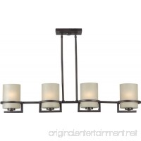 Forte Lighting 2404-04-32 Transitional 4-Light Island Pendant with Umber Linen Glass  Antique Bronze Finish - B002MJAQSS