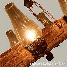 Jiuzhuo Industrial Loft Dark Distressed Wood Beam Large Pendant Light 6-Light Chandelier Lighting Hanging Ceiling Fixture - B078SMLYTV